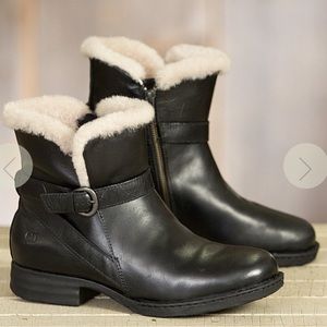 Born Kaia Shearling-Lined Leather Short Winter Boots, 9M